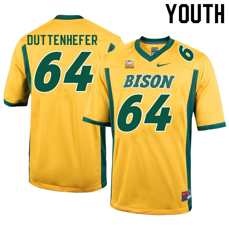 Youth #64 Jaxon Duttenhefer North Dakota State Bison College Football Jerseys Sale-Yellow